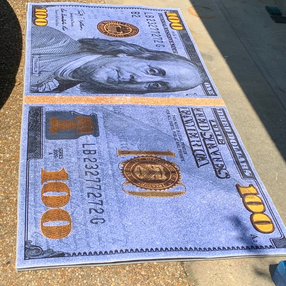 SunsetBlvd Custom Design 100 Dollar Bill Money Rug